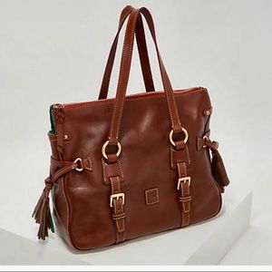 Florentine Leather Double Strap Tassel Satchel with Dust Bag included